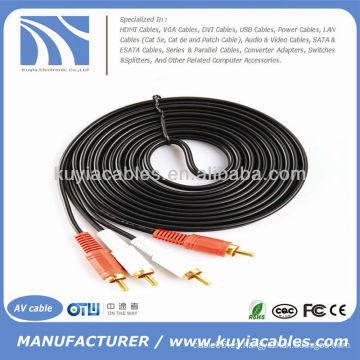 16FT 2RCA a 2RCA Cable estéreo doble del sistema de pesos americano Cable video audio Cable 5m 16 FT